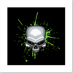 Chrome skull Posters and Art